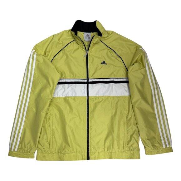 ADIDAS Vintage Y2K 2000s Neon Lightweight Windbreaker Jacket Womens Medium - Picture 1 of 5